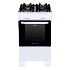 Fogão Atlas 4 Bocas Com Mesa De Vidro Mônaco Top Glass Branco - Bivolt