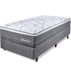 Cama Box Solteiro Colchão Smart Spring Mola Ensacada e Pillow Top de Espuma Viscoelástico 88x188x61cm -  BF Colchões