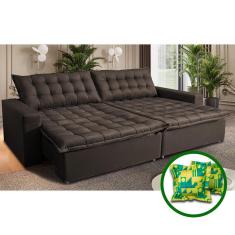 Sofá Sem Caixa Retrátil Reclinável 2,95m Cama inBox França. Velusoft