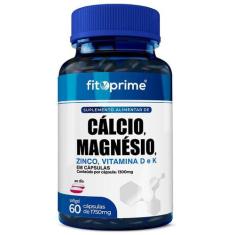 Cálcio Magnésio Zinco D3 E K2 Com 60 Cápsulas Fitoprime