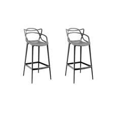 KIT COM 2 Banqueta Allegra Masters 100% Polipropileno Preta