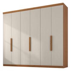 Guarda Roupa de Casal Evidence Plus II 6 Portas Cinamomo e Areia Zanzini