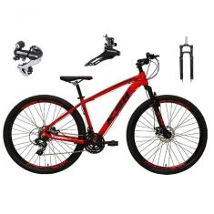 Bicicleta Aro 29 Ksw Xlt 24v Câmbio Shimano Acera K7 Garfo Trava Freio A Disco - Vermelho Tam.21