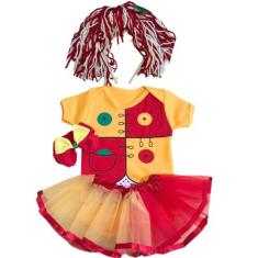 Body Fantasia Bebe Emilia Peruca Laço Saia Sitio do Pica Pau - KIDSBEH