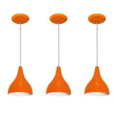 Kit 03 Lustres Pendente Colorido - Balcao Cozinha Americana - LUSTRES 