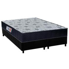 Cama Box Queen Colchão Ortopédico Orthoflex Foggia Sogni Unic Pillow Top+Base Camurça Black(158X198)
