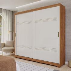 Guarda-Roupa Casal 2 Portas de Correr e Pés 243cm 100% MDF Marsala Espresso Móveis