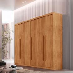 Guarda Roupa Casal Heros 6 Portas E 2 Gavetas Moderna Naturalle