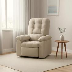 Poltrona do Papai Reclinável Suede Veludo Estoril Espresso Móveis