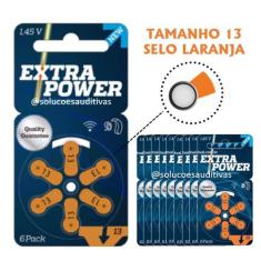 60 Baterias / Pilhas Para Aparelho Auditivo - Tamanho 13 - Extra Power