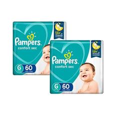 Kit Fralda Pampers Confort Sec Super Tamanho G 120 unidades