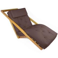 Poltrona New York Reclinável Sala De Estar Sarja Marrom