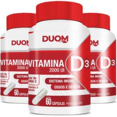 Combo 3 Vitamina D3 2000Ui 60 Caps Cada Total 180 Caps Duom