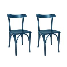 Conjunto com 2 Cadeiras de Cozinha Laura Azul