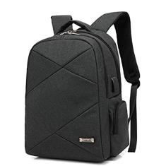 Mochila para laptop Mochila de carregamento USB Mochila para notebook à prova d'água, design de conector de cabo de fone de ouvido, design de almofada nas costas Ventilação e ventilação