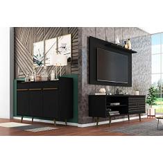 Conjunto Sala Tv Rack Onix Painel Chanel Aparador Quartzo