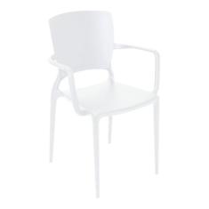 Cadeira Sofia Encosto Fechado Com Braço Branco 92039/010 Tramontina