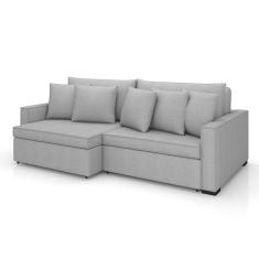 sofá 2 lugares retrátil e reclinável rivera linho bouclé cinza 175 cm