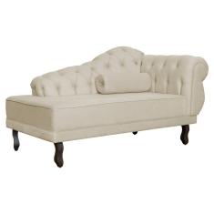 Recamier Larissa Lado Esquerdo 1,50 cm Veludo Bege - Montanaris Decor