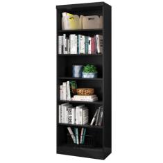 Estante Livreiro com Prateleiras Linus Preto - Qmovi