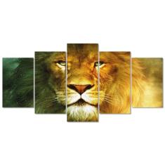 Quadro Decorativo Animal Leao Selvagem Mosaico Sala Quarto - Creative 