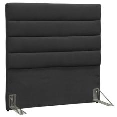 Cabeceira Solteiro Greta 90 cm Suede Liso Preto - D'Monegatto, Suede L