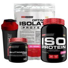 Kit Optimum Isolate Whey Protein 2kg + Iso Protein 900g Baunilha + Glu