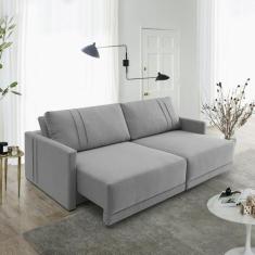 Sofá Patmos 4 Lugares 230cm retrátil e Reclinável Estofama, Cinza