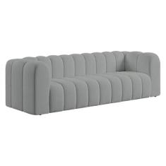Sofá 3 Lugares 200cm Orgânico Luxo Recepção Giordana Bouclé - Amarena 
