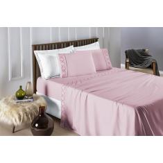 Jogo de cama casal super king infinity exclusivo bordado micro percal 
