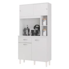 Armário Para Cozinha Kit Duda 90 Cm Branco - Poquema - POQUEMA MÓVEIS