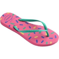 Chinelo havaianas feminino slim harmony 39/0 ciber pink havaianas