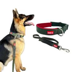 Coleira com Guia para Cachorro - Conjunto Tamanho M - Canadá K9 Acessó