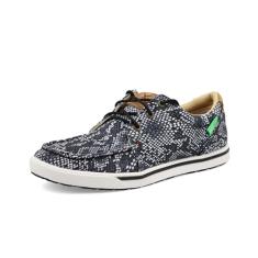Twisted X Sapatilhas femininas com forro ecoTweed – Tecido de couro de flor integral com design têxtil moderno – Lopers sem cadarço projetados com forro ecoTweed