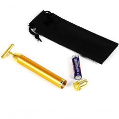 Massageador Facial Eletrico Antirugas Botox Lifting Vibração Energy Beauty Gold