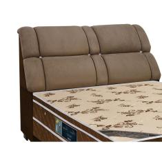 Cabeceira Estofada King Imperador King Suede Marrom Chocolate 199x130x36cm Simbal