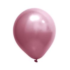 Balão Cromado Rosa - 9 polegadas - 25 Unidades