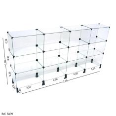 Balcão de Atendimento Modulado em Vidro - 2,00 x 1,00 x 0,30