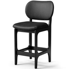 Banqueta Baixa Bar Cozinha E Sala De Jantar Fixa Betta L02 Couríssimo Preto - Lyam Decor