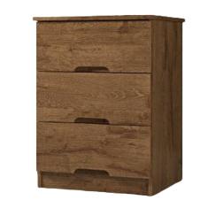 Mesa De Cabeceira 3 Gavetas Londres Móveis Europa Braúna