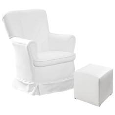 Poltrona De Amamentação Aconchego Com Balanço E Puff Branco - Canaã