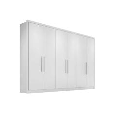 Guarda Roupa Casal Robust Plus 6 Portas de Abrir 8 Gavetas MDF Branco - BR 23 Móveis Novo Horizonte