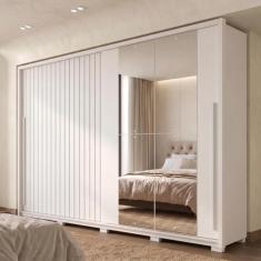 Guarda-Roupa Casal Ripado 2 Portas 4 Gavetas com Espelho Suburban Yesc