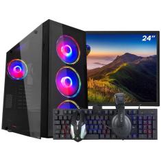 PC Gamer Completo Ark Monitor 24&quot; + Intel Core i7 6700 8GB GT 730 4GB SSD 480GB Linux Combo Gamer