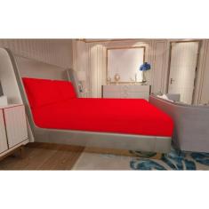 Jogo de Lençol Zono Enxovais Cama King 3 Peças Malha 100% Algodão Vermelho