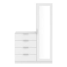 Cômoda Sapateira Bartira Versatti com 4 Gavetas, 1 Porta e Espelho