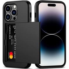 Capa Carteira Porta Cartão Embutido para o iPhone 15 / 15 Pro / 15 Pro