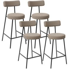 Kit 04 Banquetas Baixa Para Cozinha Sala De Jantar Bar Bancada Milão L