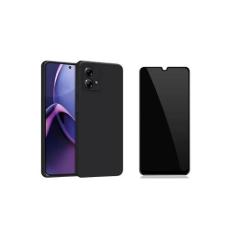Capa Veludo + Película Privacidade Compatível Para Moto G24 - Db
