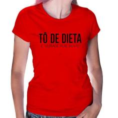 Baby Look Tô de dieta, é verdade esse bilete - Foca na Moda, Vermelho,